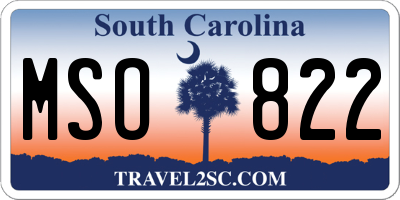 SC license plate MSO822
