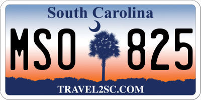 SC license plate MSO825