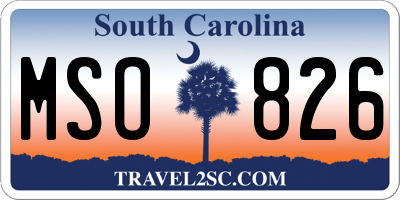 SC license plate MSO826