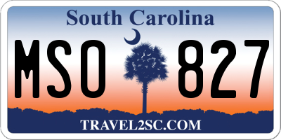 SC license plate MSO827