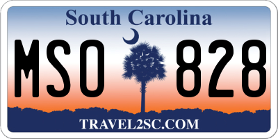 SC license plate MSO828