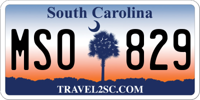SC license plate MSO829