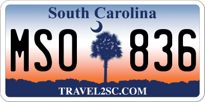 SC license plate MSO836