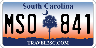 SC license plate MSO841