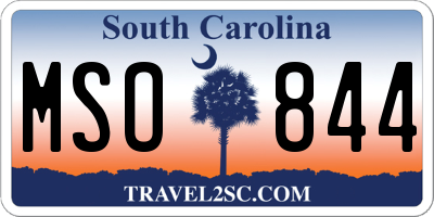 SC license plate MSO844