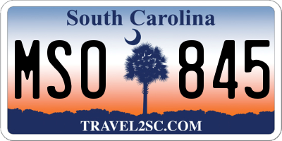 SC license plate MSO845