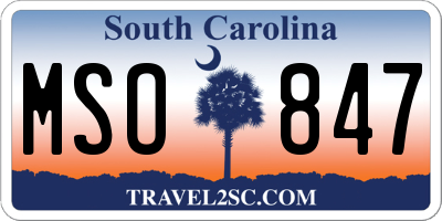 SC license plate MSO847