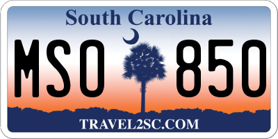 SC license plate MSO850