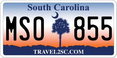 SC license plate MSO855