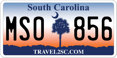 SC license plate MSO856