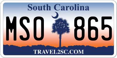 SC license plate MSO865