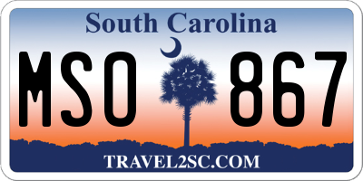 SC license plate MSO867