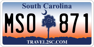 SC license plate MSO871