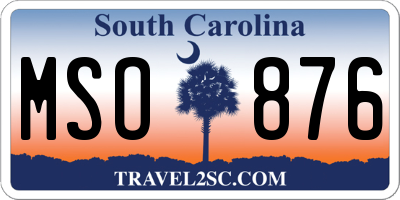 SC license plate MSO876