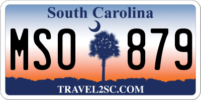 SC license plate MSO879