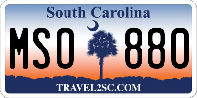 SC license plate MSO880