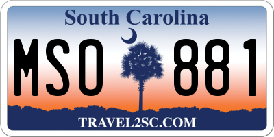 SC license plate MSO881