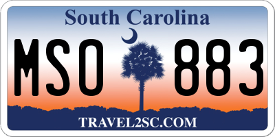 SC license plate MSO883