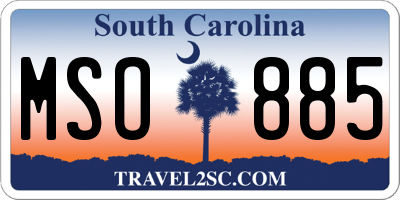 SC license plate MSO885