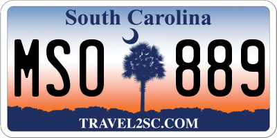 SC license plate MSO889