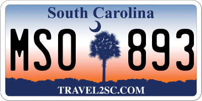 SC license plate MSO893