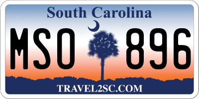 SC license plate MSO896