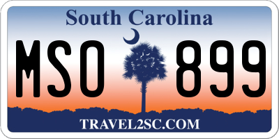 SC license plate MSO899