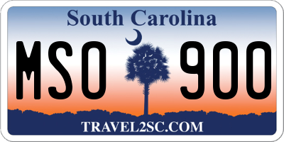 SC license plate MSO900