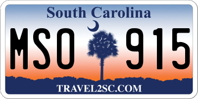 SC license plate MSO915