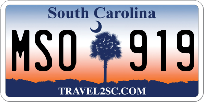 SC license plate MSO919
