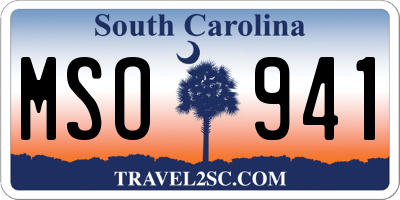 SC license plate MSO941