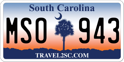 SC license plate MSO943