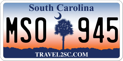 SC license plate MSO945