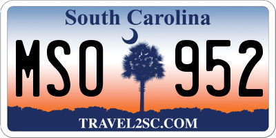SC license plate MSO952