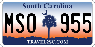 SC license plate MSO955