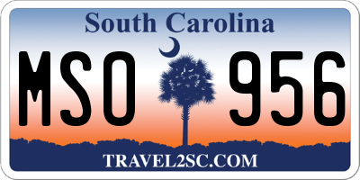 SC license plate MSO956
