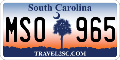 SC license plate MSO965