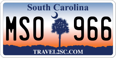 SC license plate MSO966