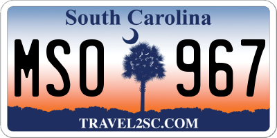 SC license plate MSO967