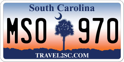 SC license plate MSO970