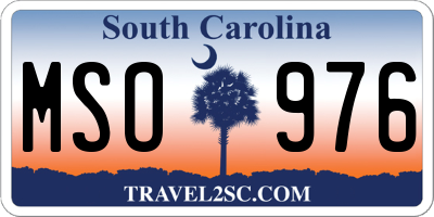 SC license plate MSO976