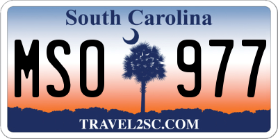 SC license plate MSO977