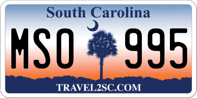 SC license plate MSO995