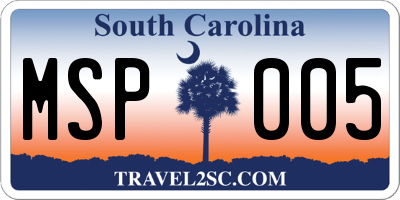 SC license plate MSP005