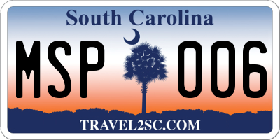 SC license plate MSP006