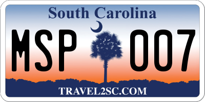 SC license plate MSP007