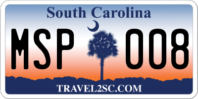 SC license plate MSP008