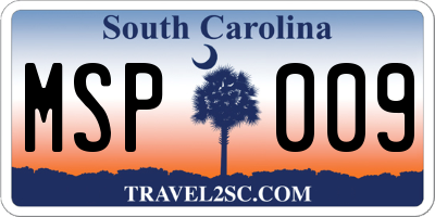 SC license plate MSP009