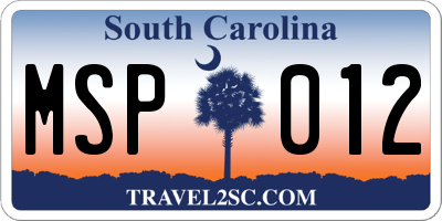 SC license plate MSP012