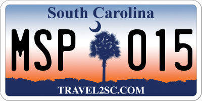 SC license plate MSP015